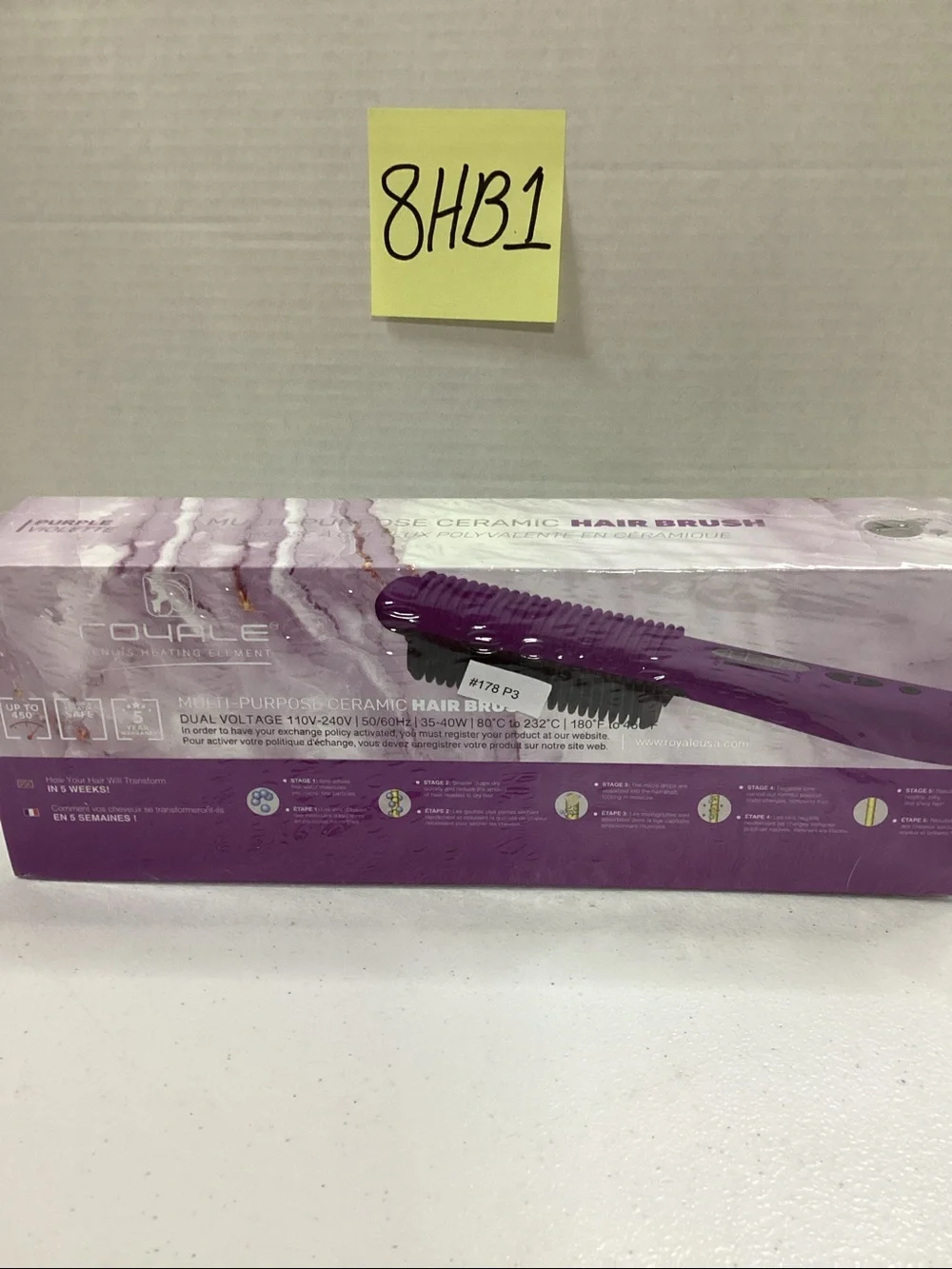 Multi-Purpose Ceramic Hair Brush — Lavender Marble Finish